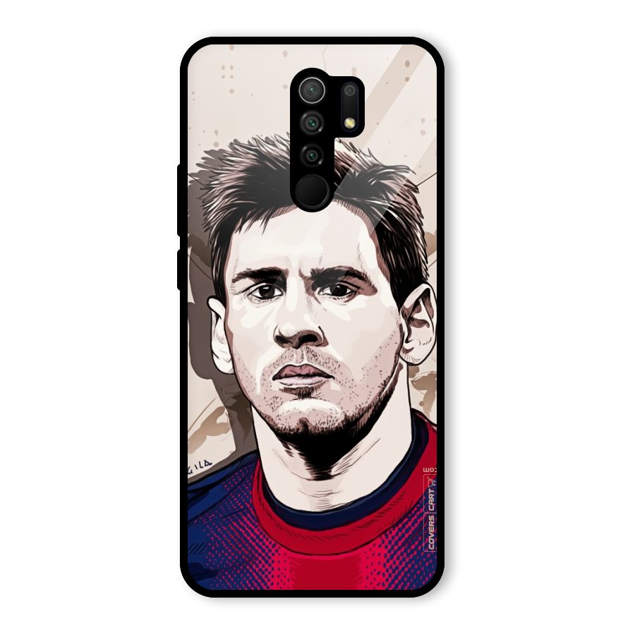 Barca King Messi Glass Back Case for Redmi 9 Prime