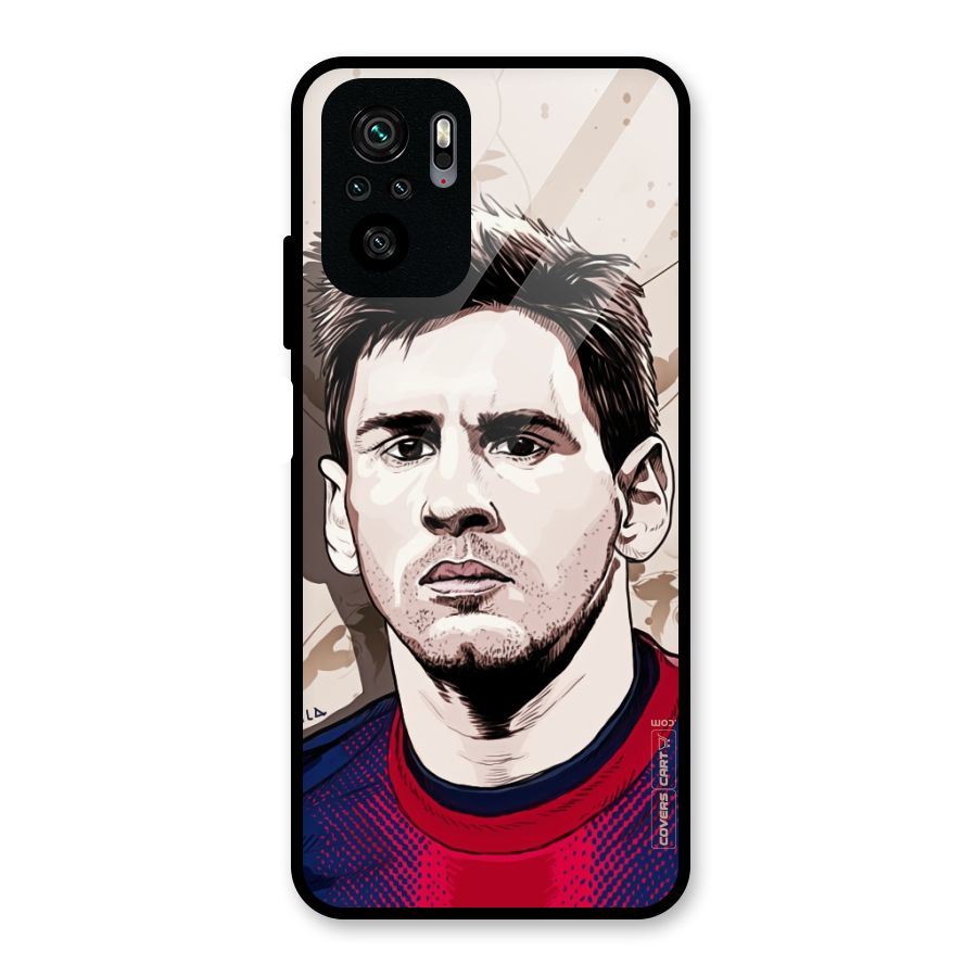 Barca King Messi Glass Back Case for Redmi Note 10S