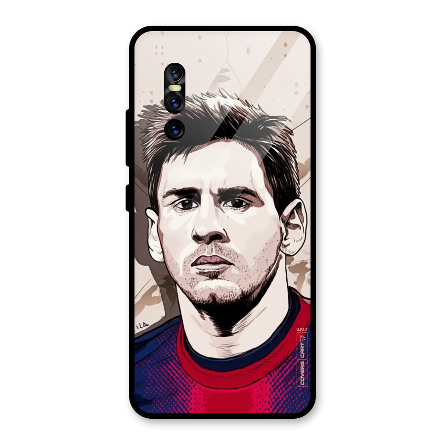 Barca King Messi Glass Back Case for Vivo V15 Pro