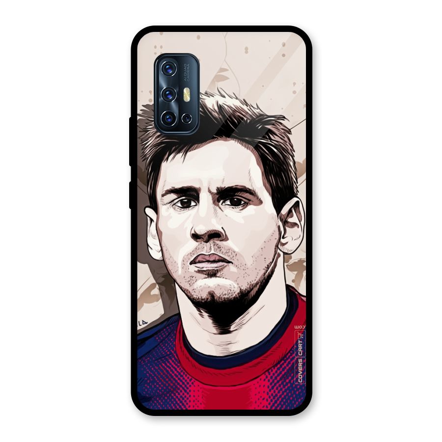 Barca King Messi Glass Back Case for Vivo V17