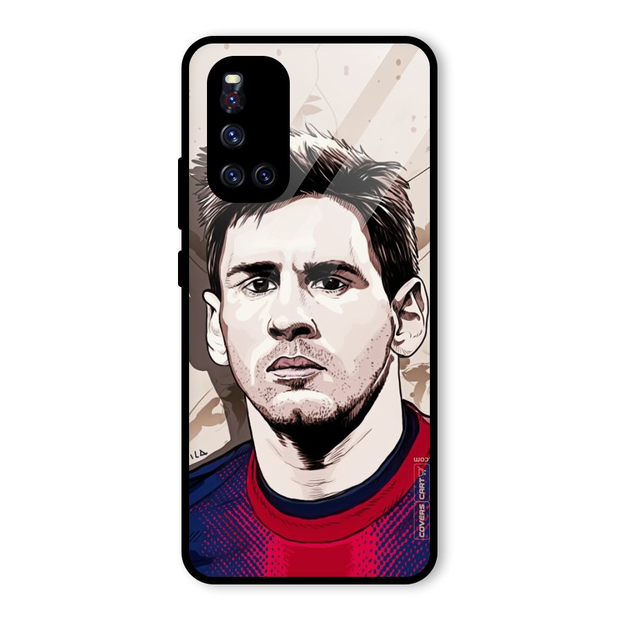 Barca King Messi Glass Back Case for Vivo V19