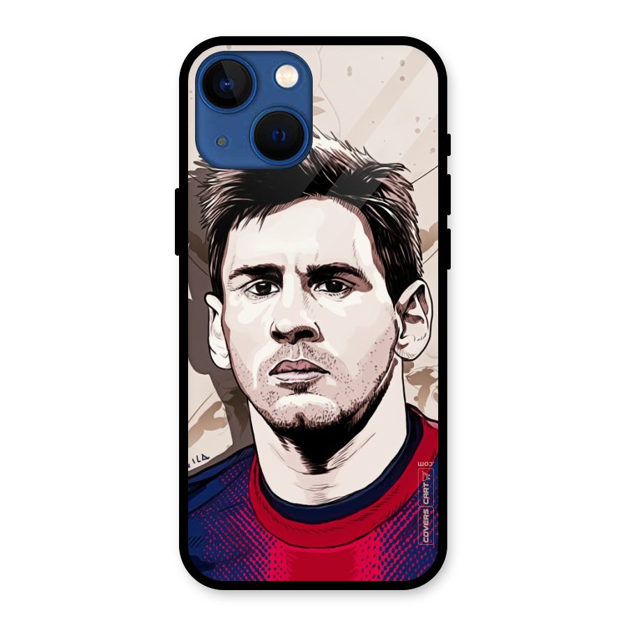 Barca King Messi Glass Back Case for iPhone 13 Mini