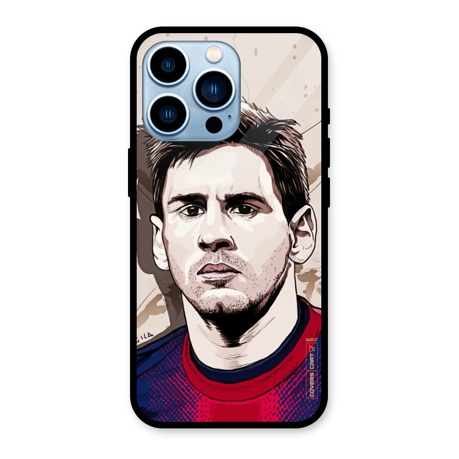 Barca King Messi Glass Back Case for iPhone 13 Pro