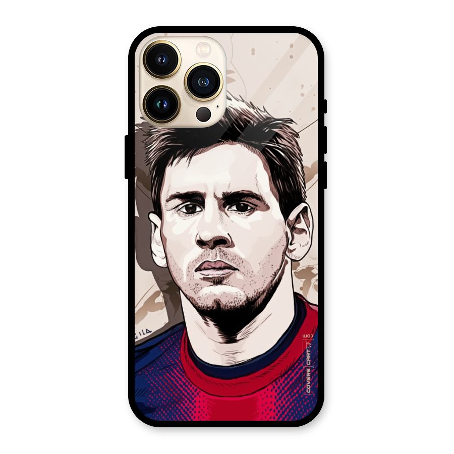 Barca King Messi Glass Back Case for iPhone 13 Pro Max
