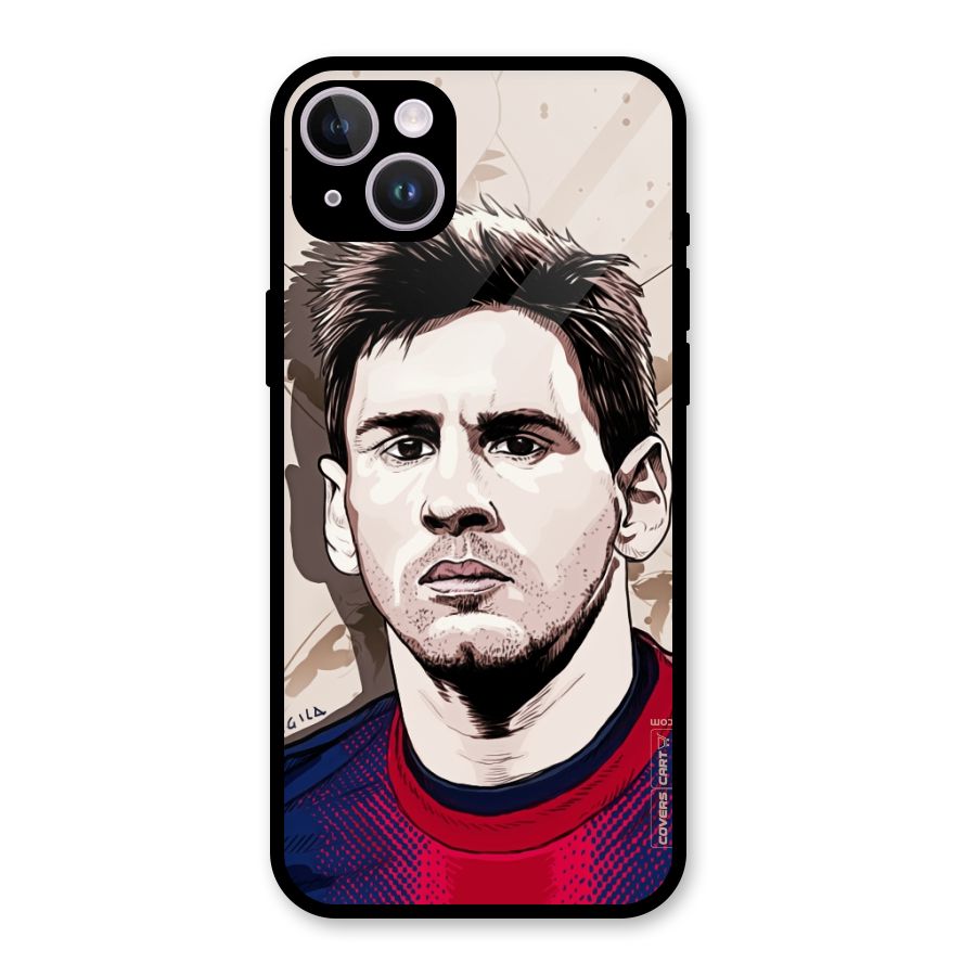 Barca King Messi Glass Back Case for iPhone 14 Plus