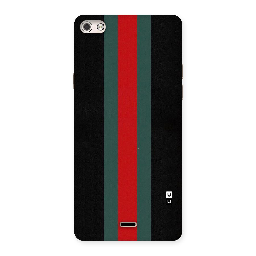 Basic Colored Stripes Back Case for Micromax Canvas Silver 5
