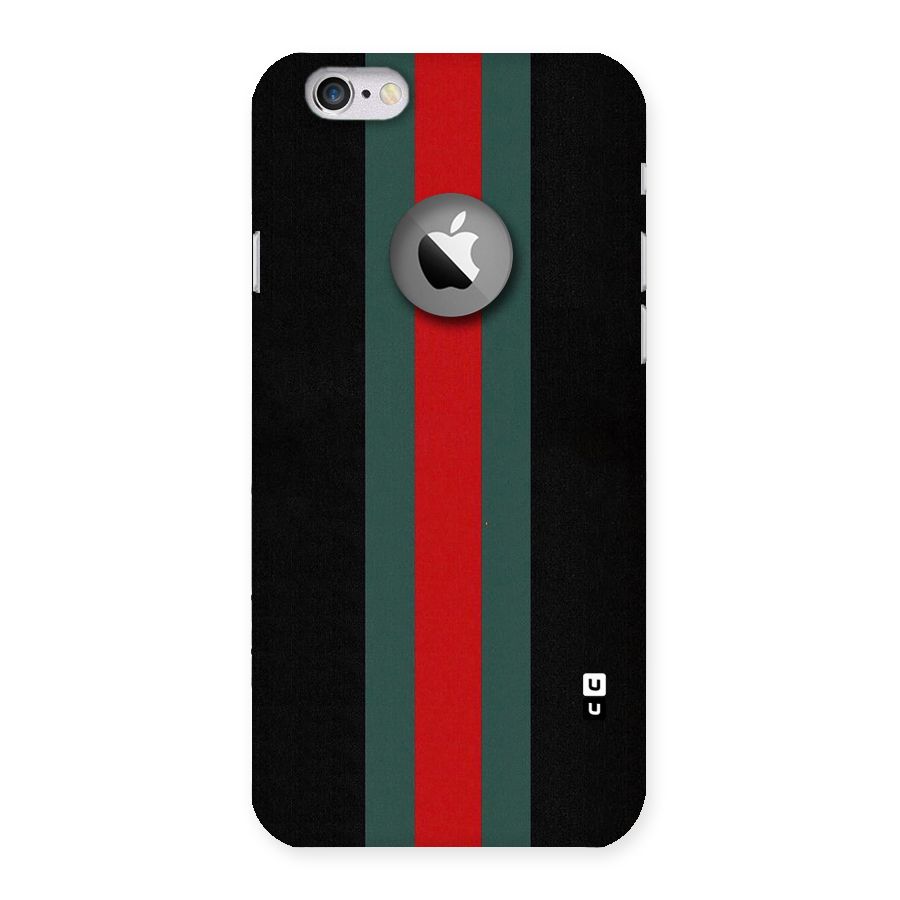 Basic Colored Stripes Back Case for iPhone 6 Logo Cut