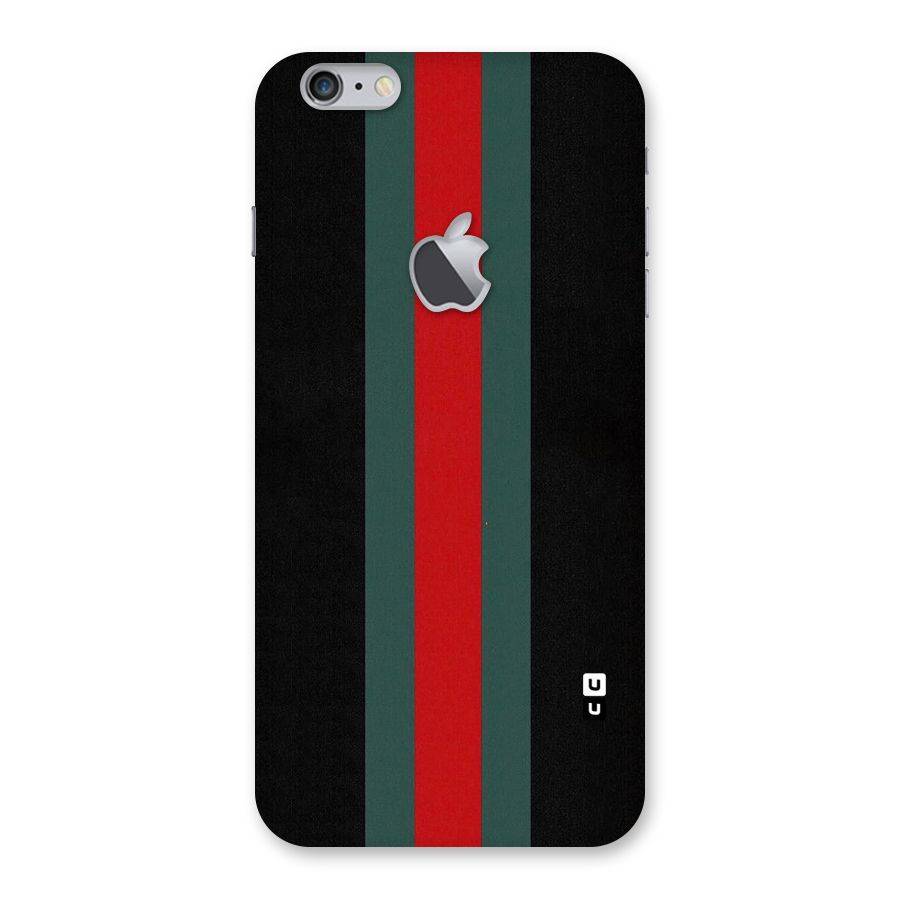 Basic Colored Stripes Back Case for iPhone 6 Plus 6S Plus Logo Cut