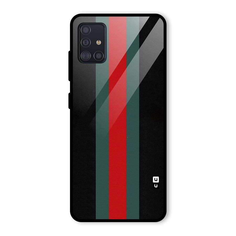 Basic Colored Stripes Glass Back Case for Galaxy A51