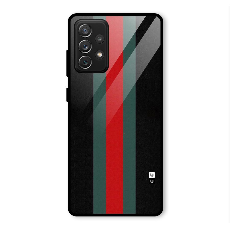 Basic Colored Stripes Glass Back Case for Galaxy A72