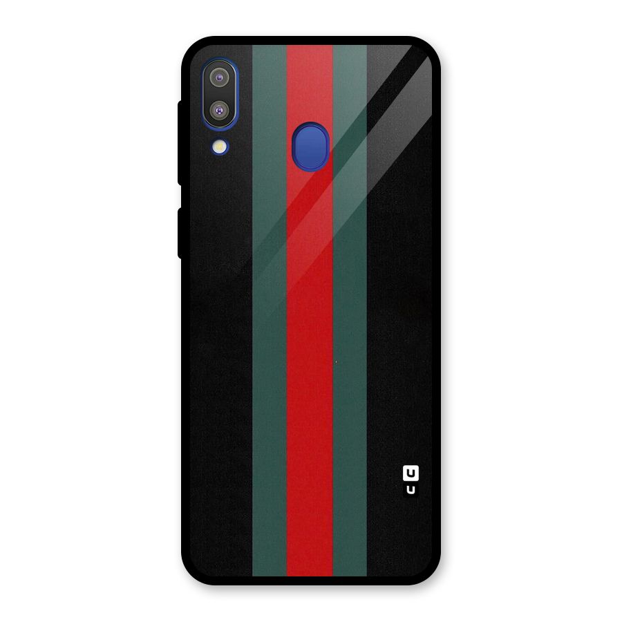 Basic Colored Stripes Glass Back Case for Galaxy M20