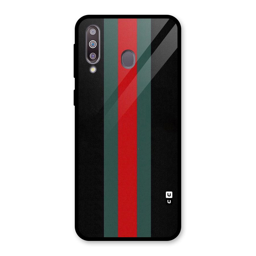 Basic Colored Stripes Glass Back Case for Galaxy M30