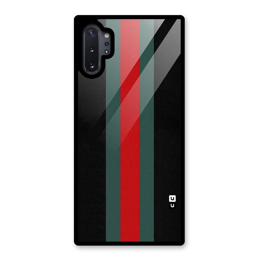 Basic Colored Stripes Glass Back Case for Galaxy Note 10 Plus