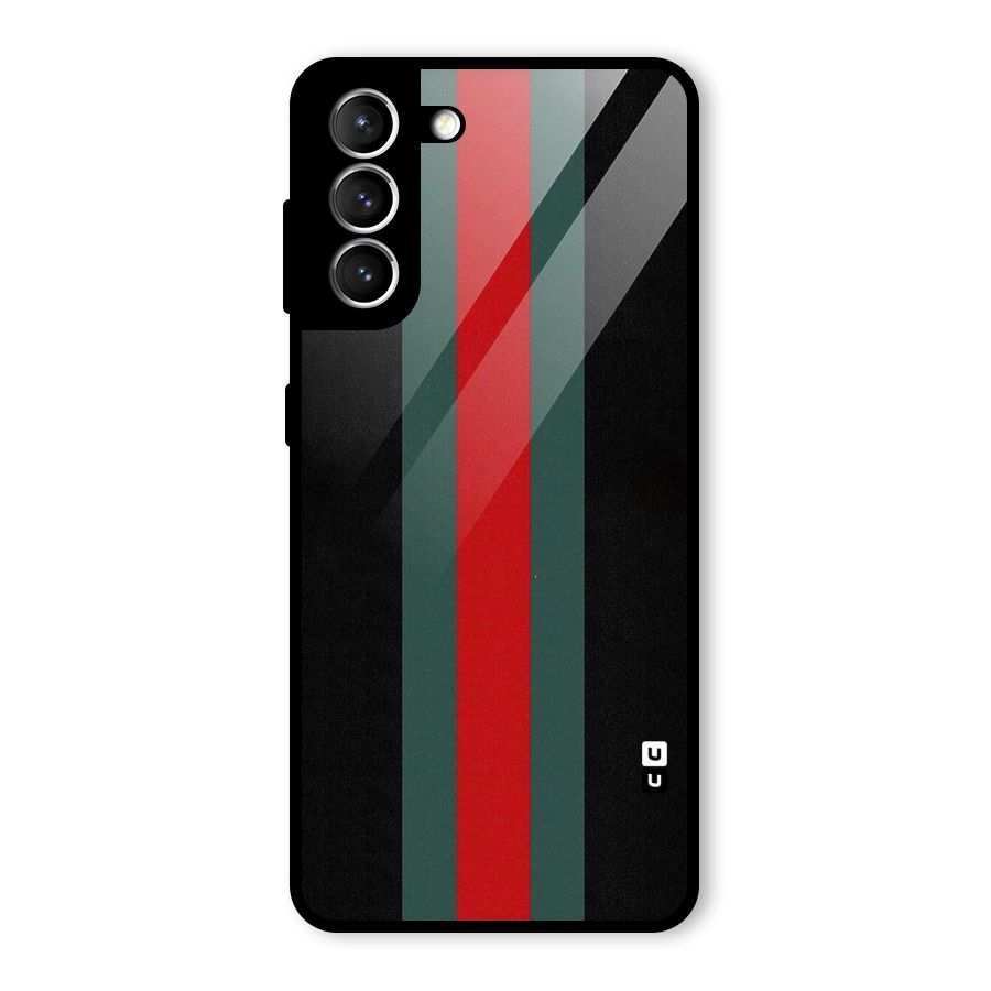 Basic Colored Stripes Glass Back Case for Galaxy S21 5G
