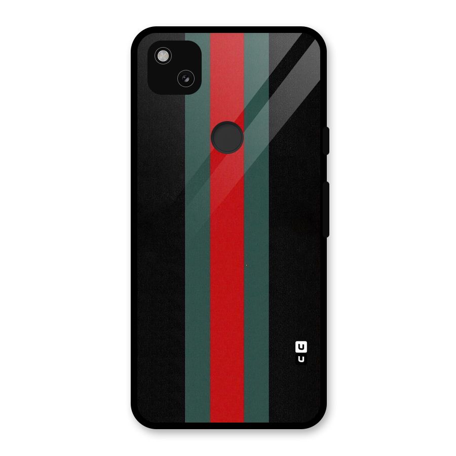 Basic Colored Stripes Glass Back Case for Google Pixel 4a