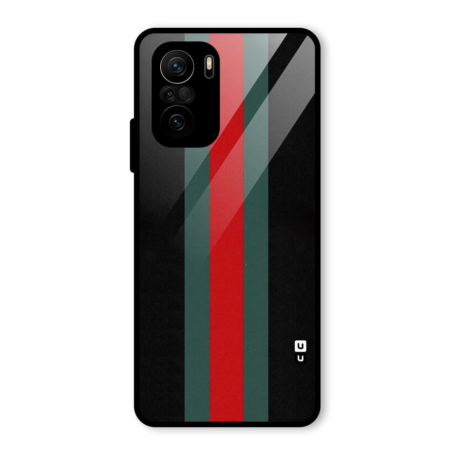 Basic Colored Stripes Glass Back Case for Mi 11x