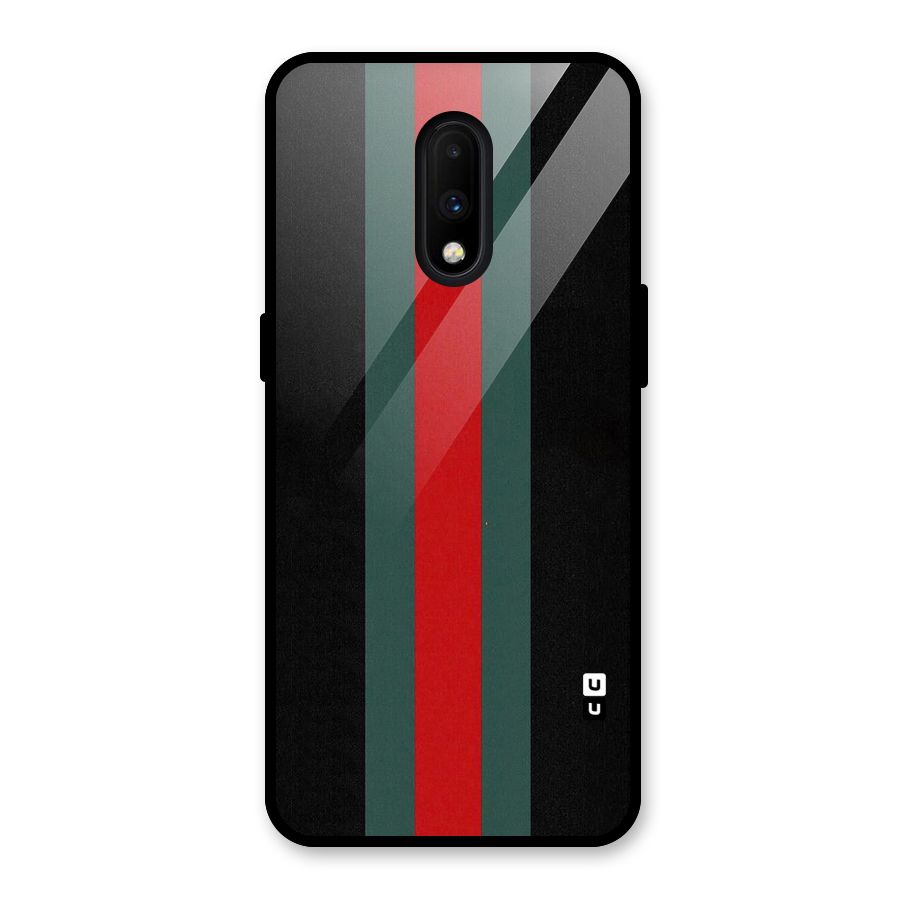 Basic Colored Stripes Glass Back Case for OnePlus 7
