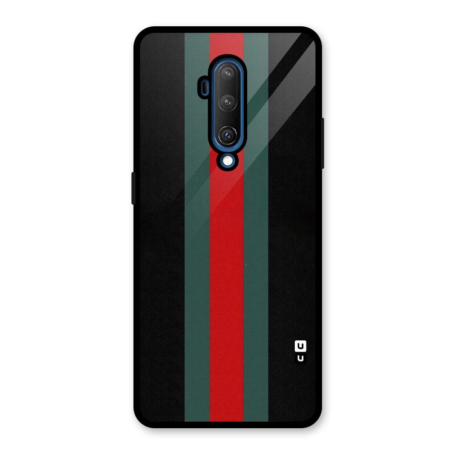 Basic Colored Stripes Glass Back Case for OnePlus 7T Pro