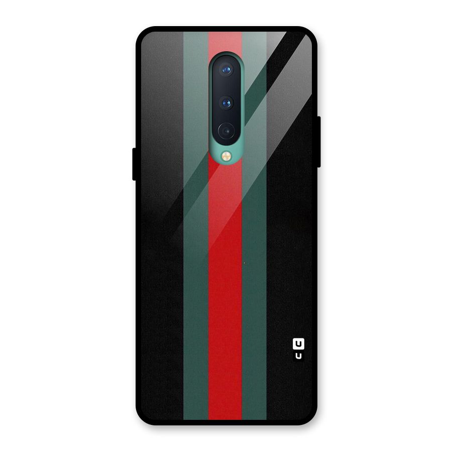 Basic Colored Stripes Glass Back Case for OnePlus 8