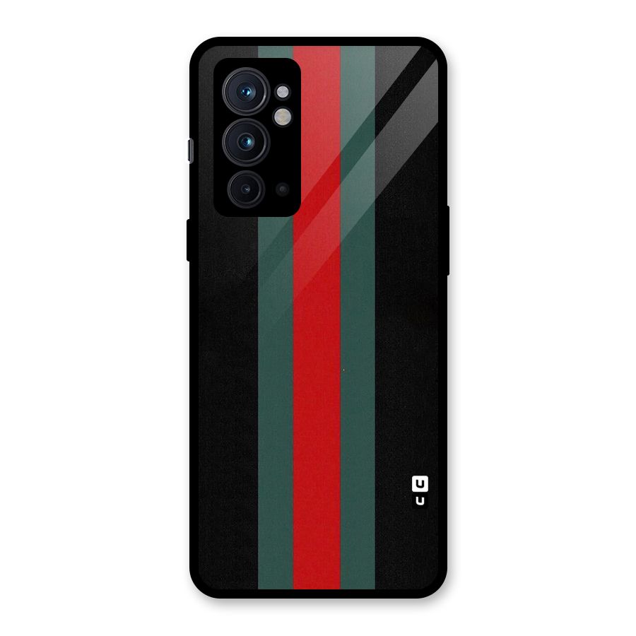 Basic Colored Stripes Glass Back Case for OnePlus 9RT 5G