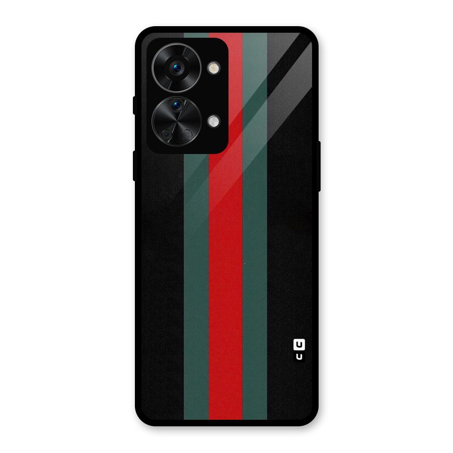 Basic Colored Stripes Glass Back Case for OnePlus Nord 2T