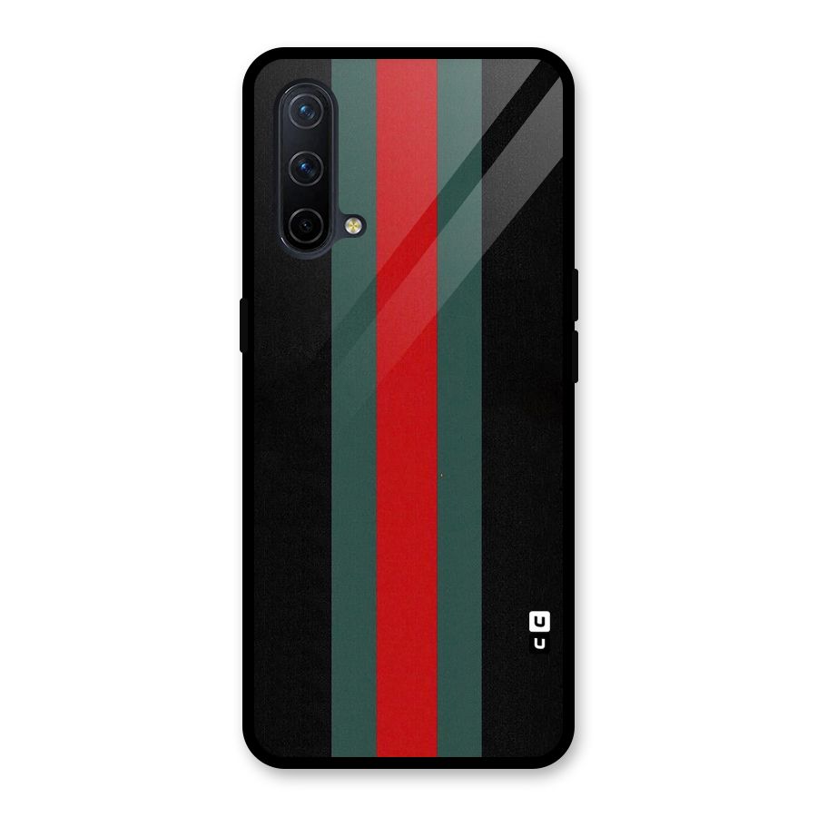 Basic Colored Stripes Glass Back Case for OnePlus Nord CE 5G