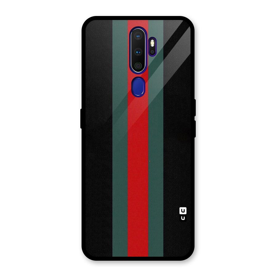 Basic Colored Stripes Glass Back Case for Oppo A9 (2020)