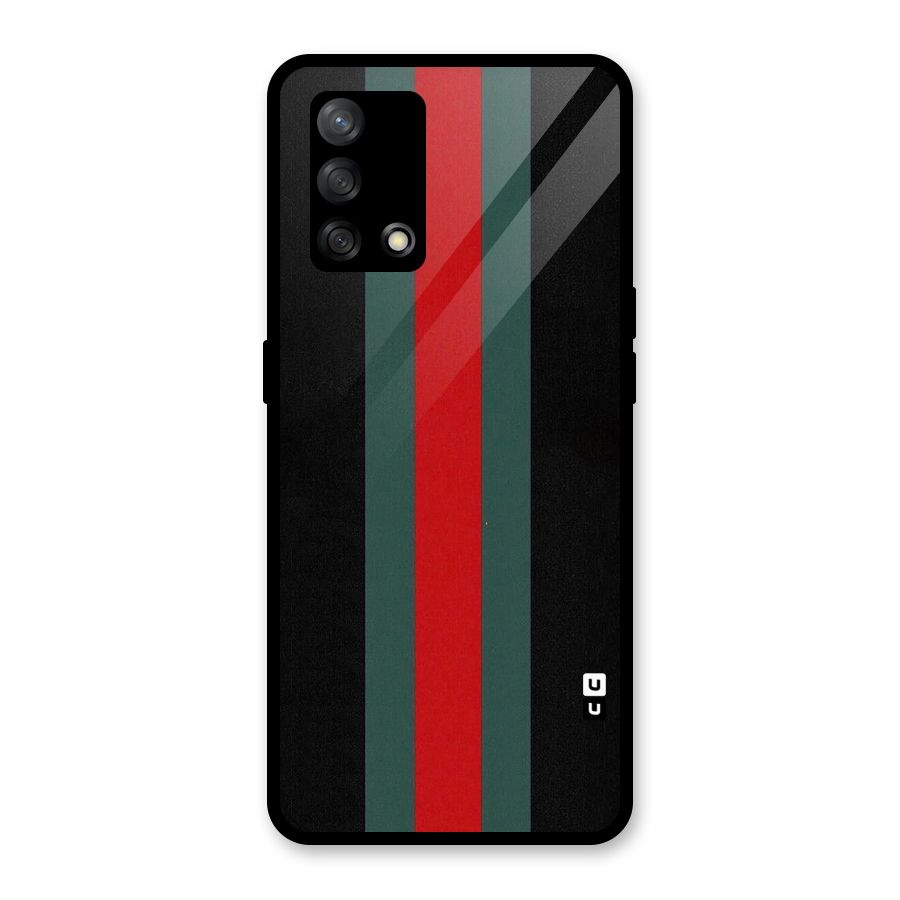 Basic Colored Stripes Glass Back Case for Oppo F19s