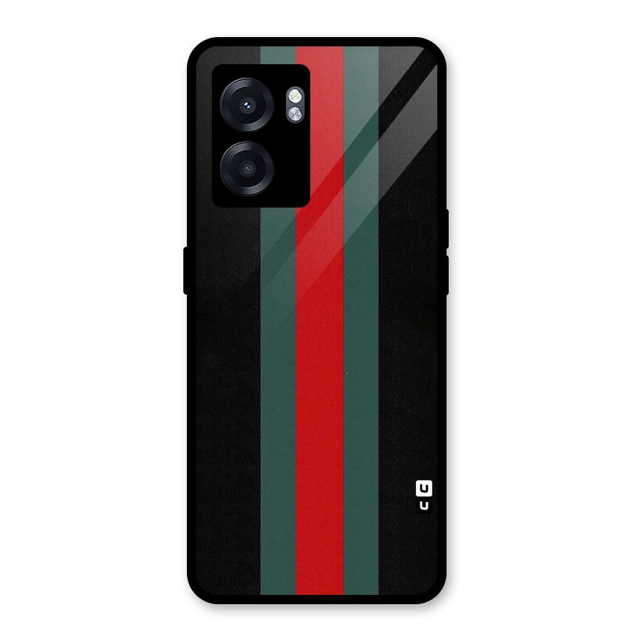 Basic Colored Stripes Glass Back Case for Oppo K10 (5G)