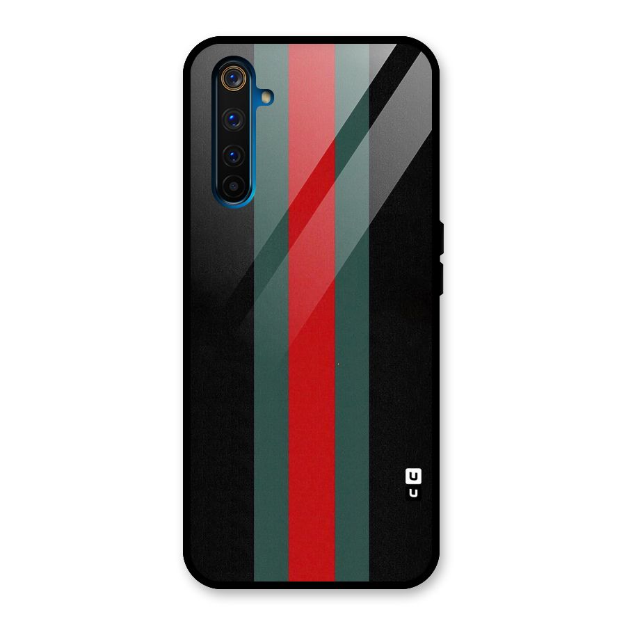 Basic Colored Stripes Glass Back Case for Realme 6 Pro