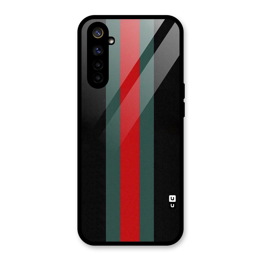 Basic Colored Stripes Glass Back Case for Realme 6i