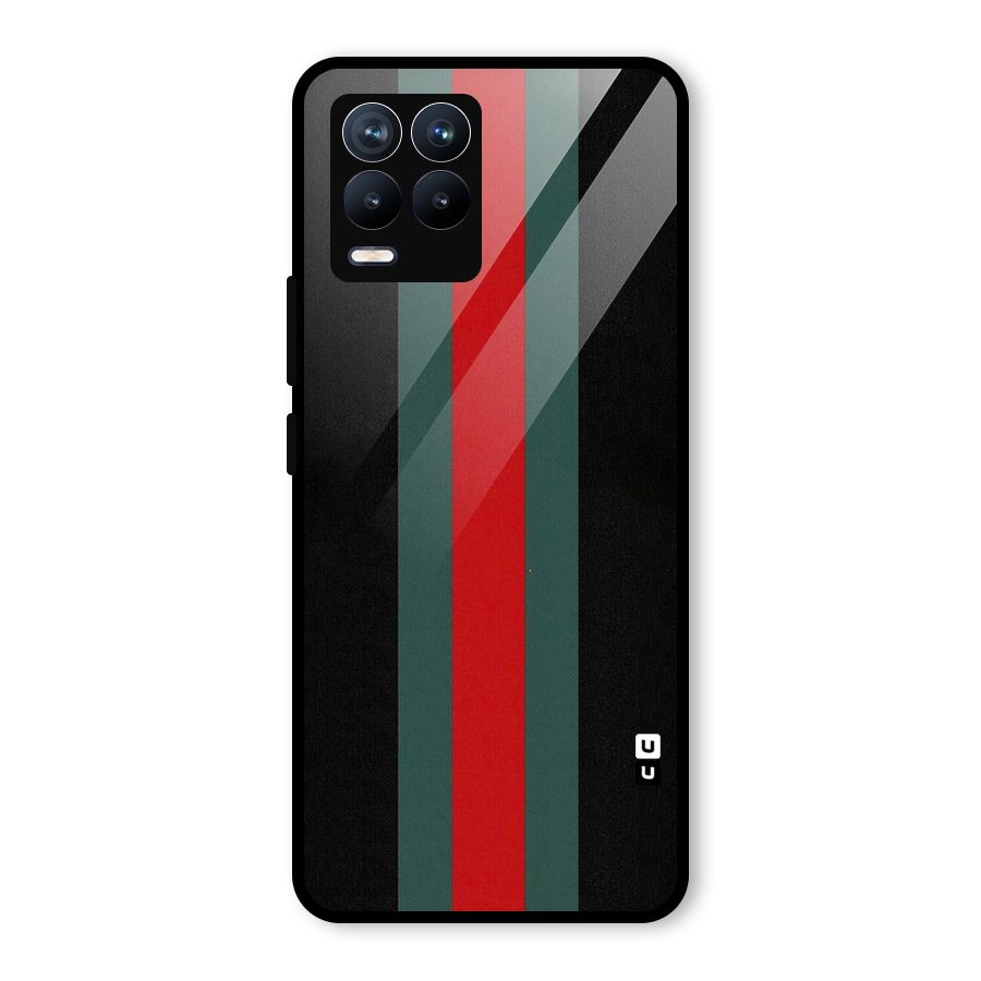 Basic Colored Stripes Glass Back Case for Realme 8 Pro