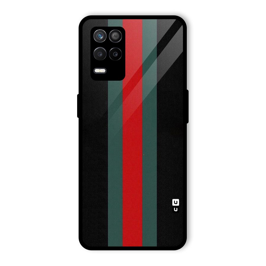 Basic Colored Stripes Glass Back Case for Realme 9 5G