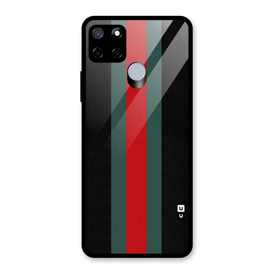 Basic Colored Stripes Glass Back Case for Realme C12