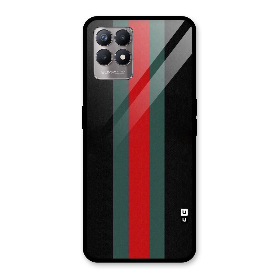 Basic Colored Stripes Glass Back Case for Realme Narzo 50