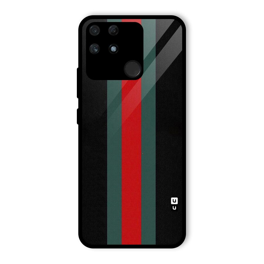 Basic Colored Stripes Glass Back Case for Realme Narzo 50A