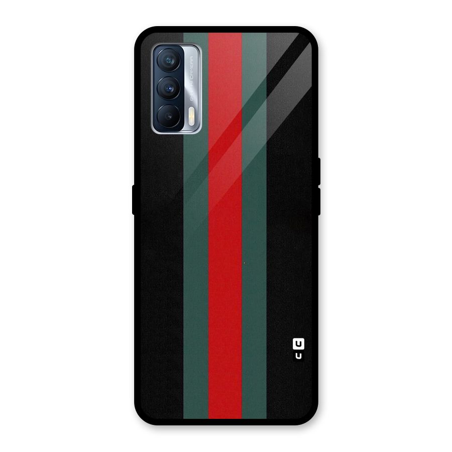Basic Colored Stripes Glass Back Case for Realme X7