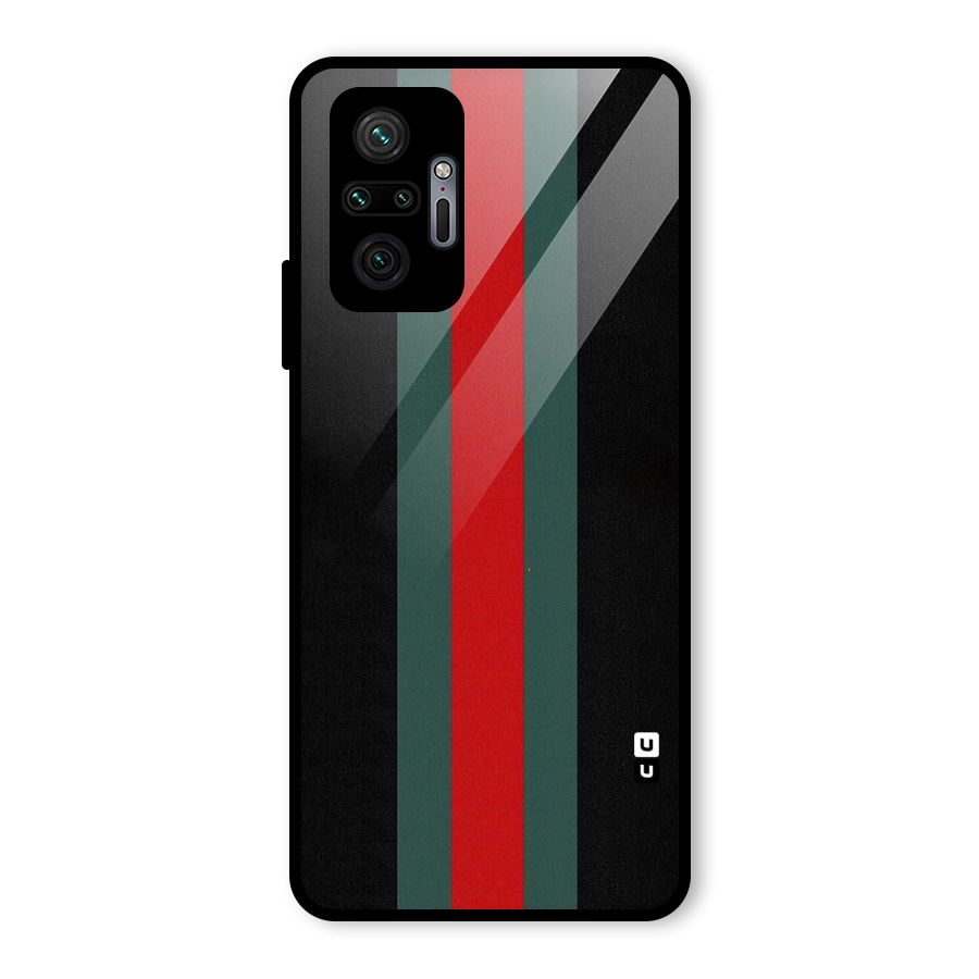 Basic Colored Stripes Glass Back Case for Redmi Note 10 Pro Max
