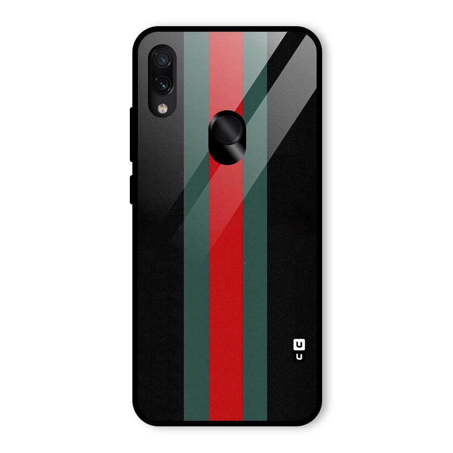 Basic Colored Stripes Glass Back Case for Redmi Note 7 Pro