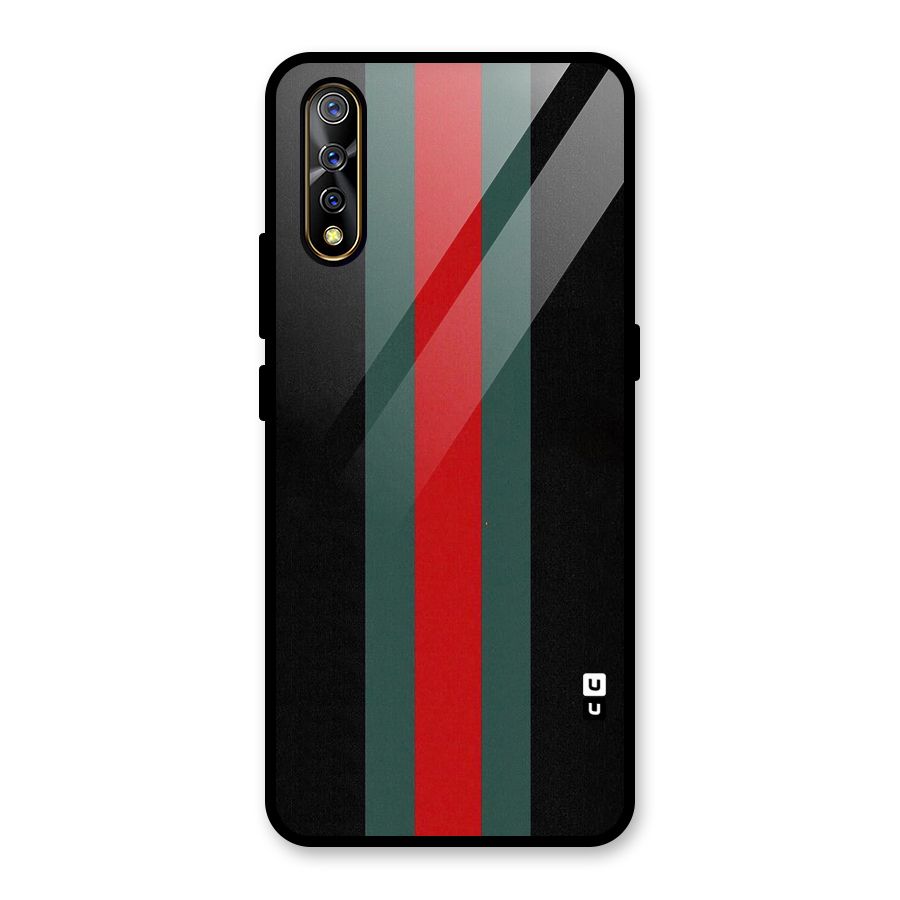 Basic Colored Stripes Glass Back Case for Vivo S1