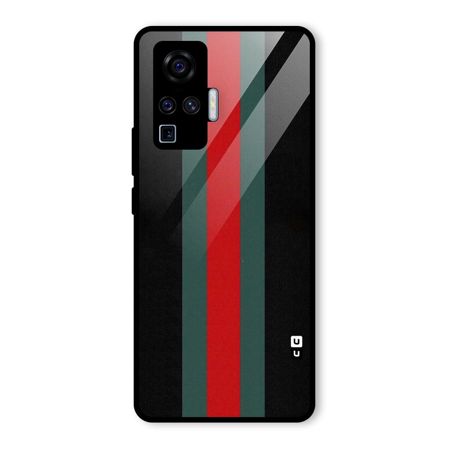 Basic Colored Stripes Glass Back Case for Vivo X50 Pro