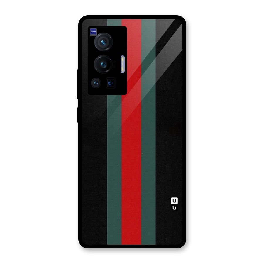 Basic Colored Stripes Glass Back Case for Vivo X70 Pro