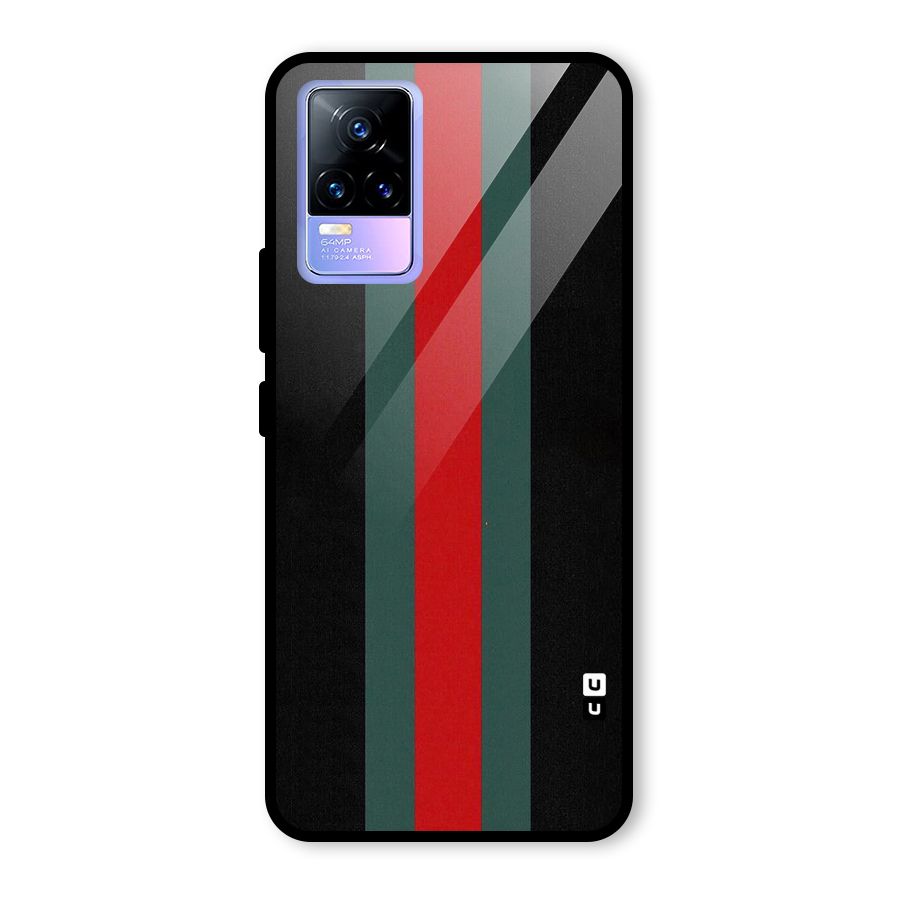 Basic Colored Stripes Glass Back Case for Vivo Y73