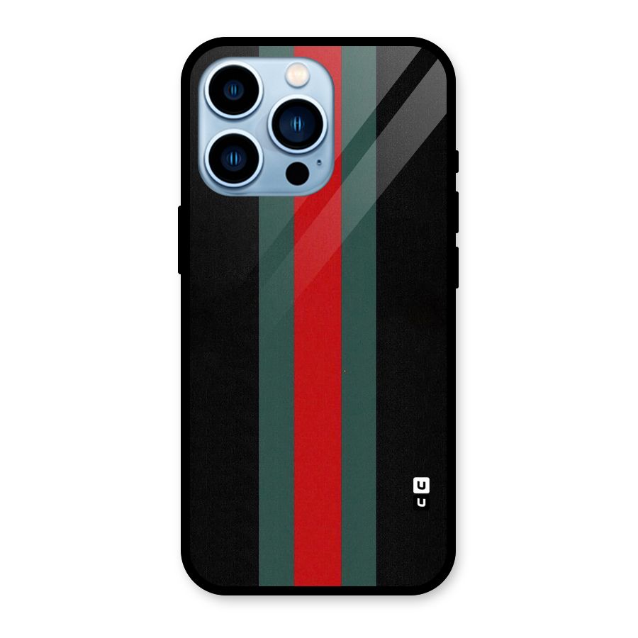 Basic Colored Stripes Glass Back Case for iPhone 13 Pro