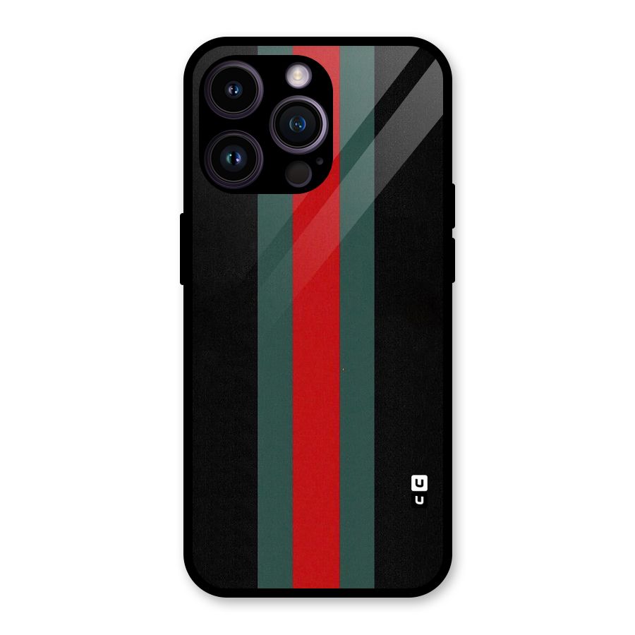 Basic Colored Stripes Glass Back Case for iPhone 14 Pro Max