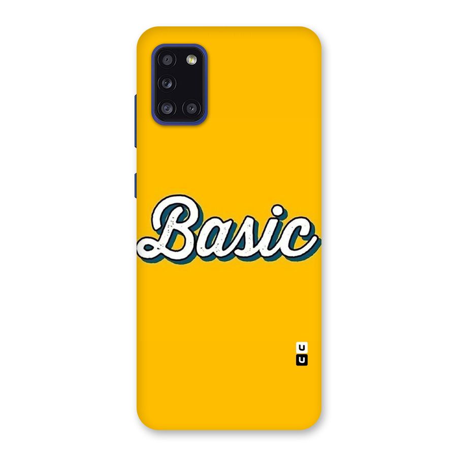 Basic Yellow Back Case for Galaxy A31