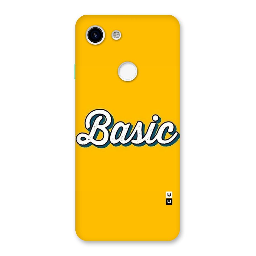 Basic Yellow Back Case for Google Pixel 3