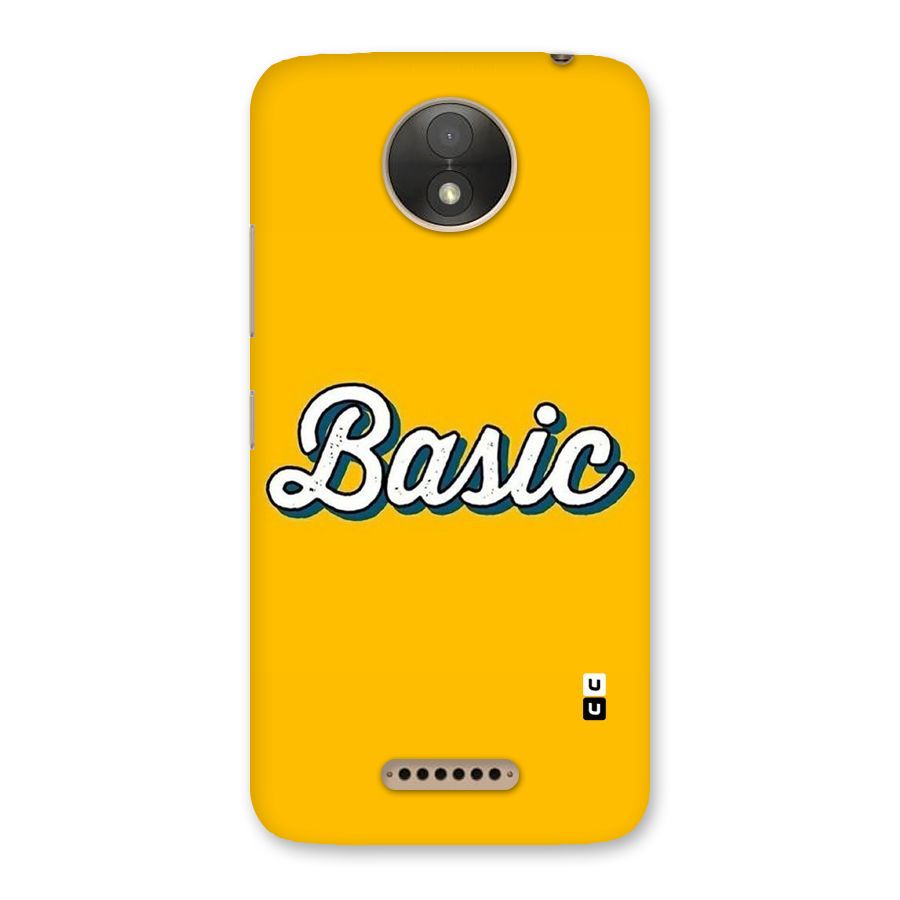 Basic Yellow Back Case for Moto C Plus