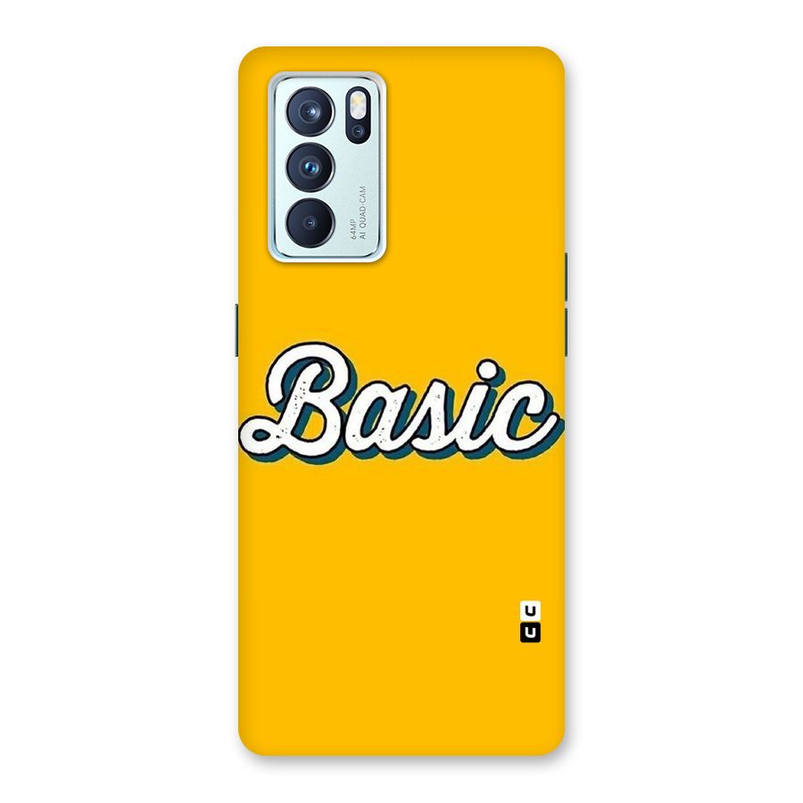 Basic Yellow Back Case for Oppo Reno6 Pro 5G