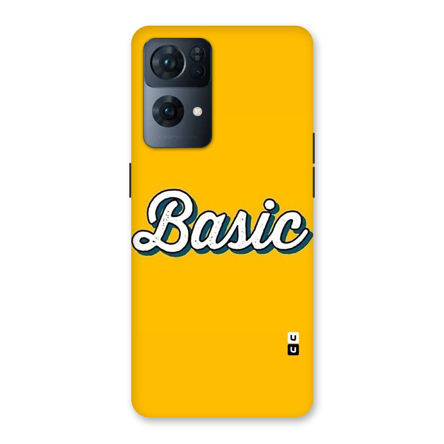 Basic Yellow Back Case for Oppo Reno7 Pro 5G
